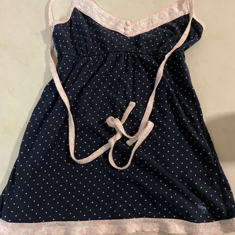 Abercrombie and Fitch mini polka dots tank top with shoulder strings